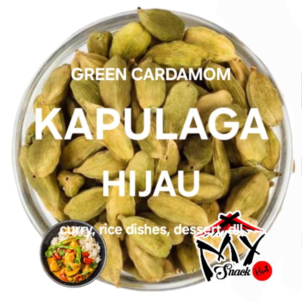 

KAPULAGA HIJAU UTUH 100GR DRIED GREEN CARDAMOM KARDAMOM BIJI PODS CARDAMON KAPOL INDIA ARAB SEBRANG
