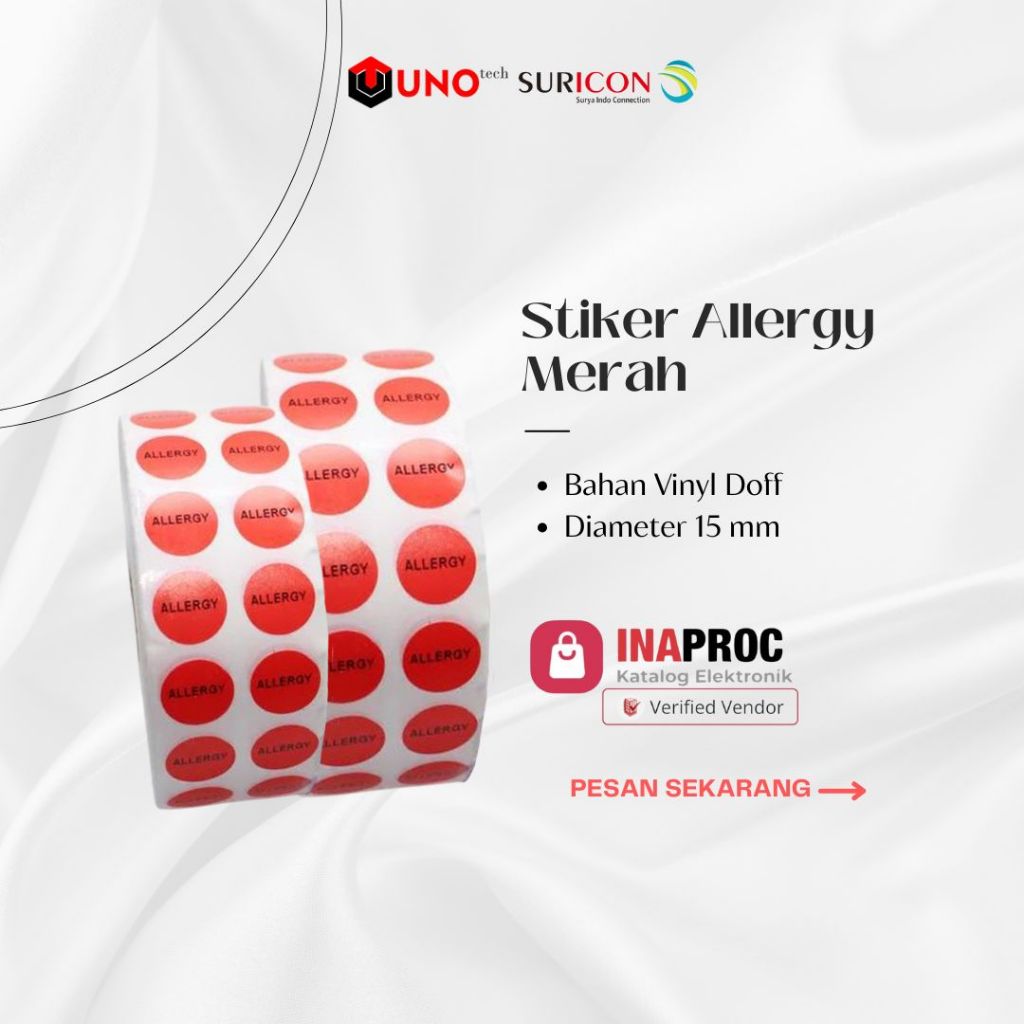 

STIKER ALERGY MERAH 35 MM X 5 MM