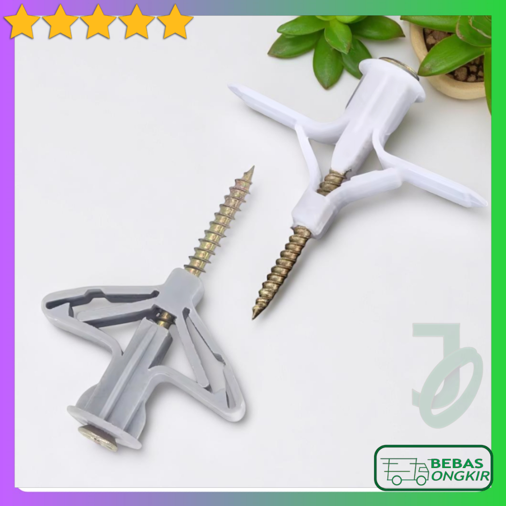 Sekrup + Fisher Gypsum Kupu Kupu Pesawat 49 Set/pack Self Drilling Drywall Anchor MERCUW BH2-100