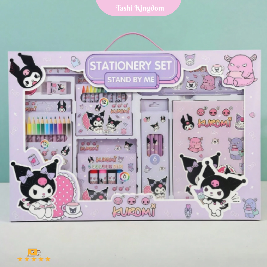

Alat tulis set mewarnai Dino/sanrio/Kuromi pensil warna crayon pastel hadiah anak alat tulis menggambar