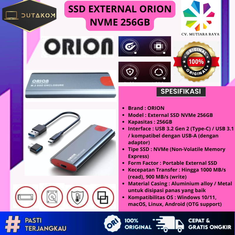 SSD EXTERNAL NVME ORION 256GB