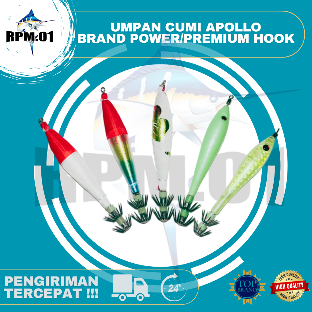 UMPAN PANCING CUMI APOLLO BRAND POWER HOOK / PREMIUM HOOK / UMPAN CUMI POCONG-POCONGAN /SQUID JIG  /