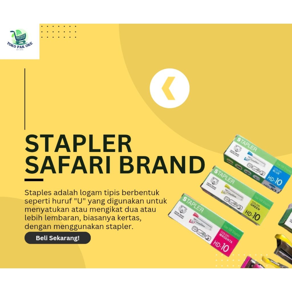 

Stapler Safari Brand HD-10 (warna random tidak bisa dipilih)