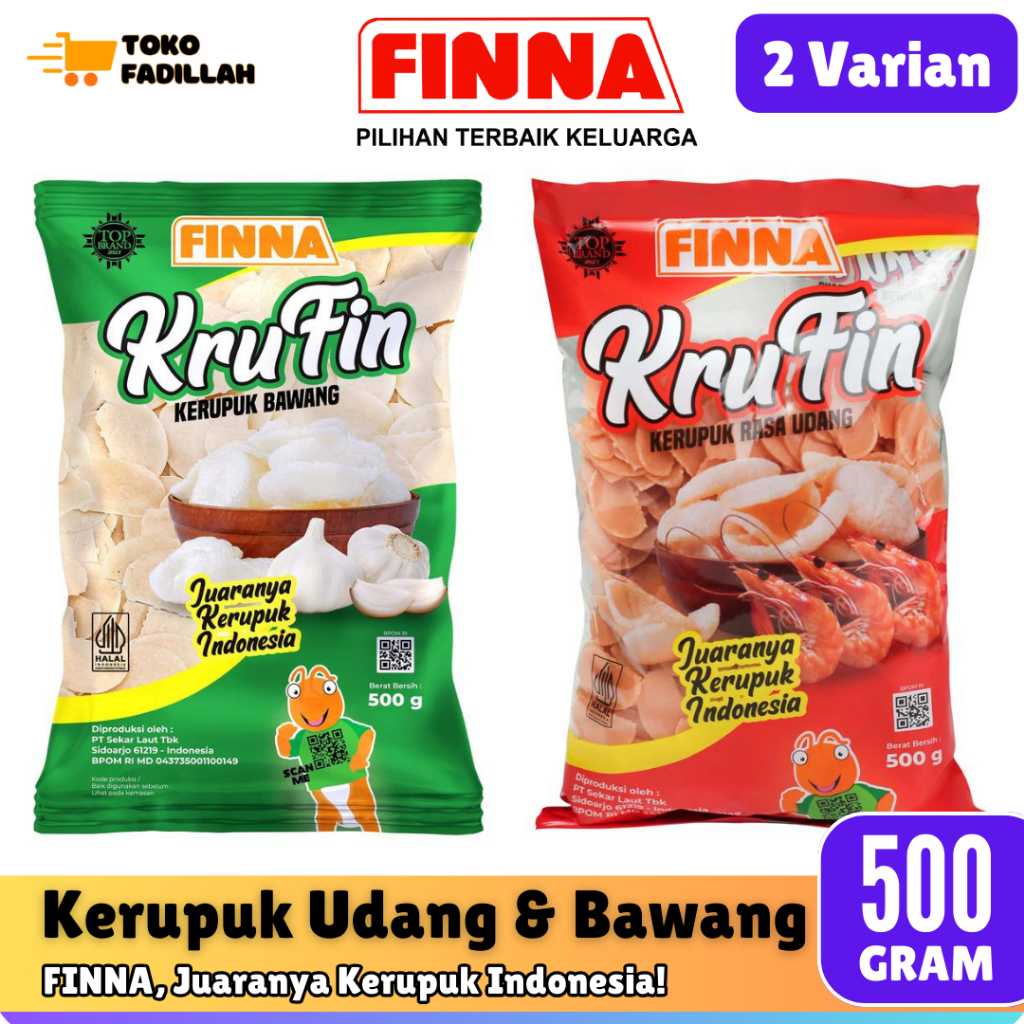 

Finna Krufin Kerupuk Rasa Udang & Bawang 500 gr