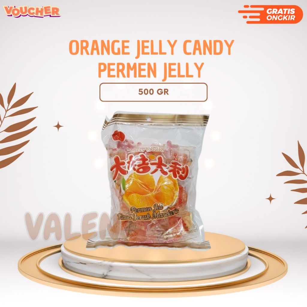 

Permen Jeli Rasa Jeruk (Mandarin Orange Jelly Candy) Manisan 504 Gr - 28 Pcs - HALAL