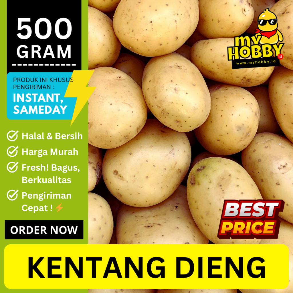 

Kentang Dieng Super & Fresh 500 gram! Bagus, Besar, Murah Berkualitas, Kirim Instan Cepat & Praktis!