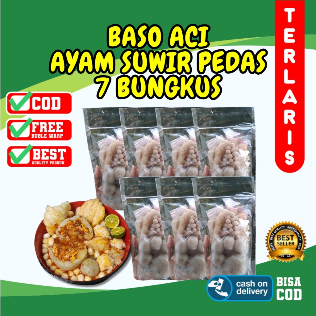

PAKET BASO ACI AYAM SUWIR PEDAS 7BUNGKUS MAKANAN INSTAN food Kuah Mie Seblak