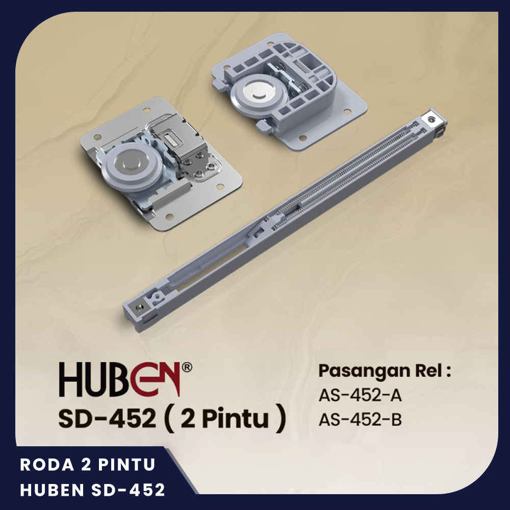 RODA PINTU LEMARI SLIDING SLOW MOTION HUBEN SD-452 - AKSESORIS LEMARI/LACI