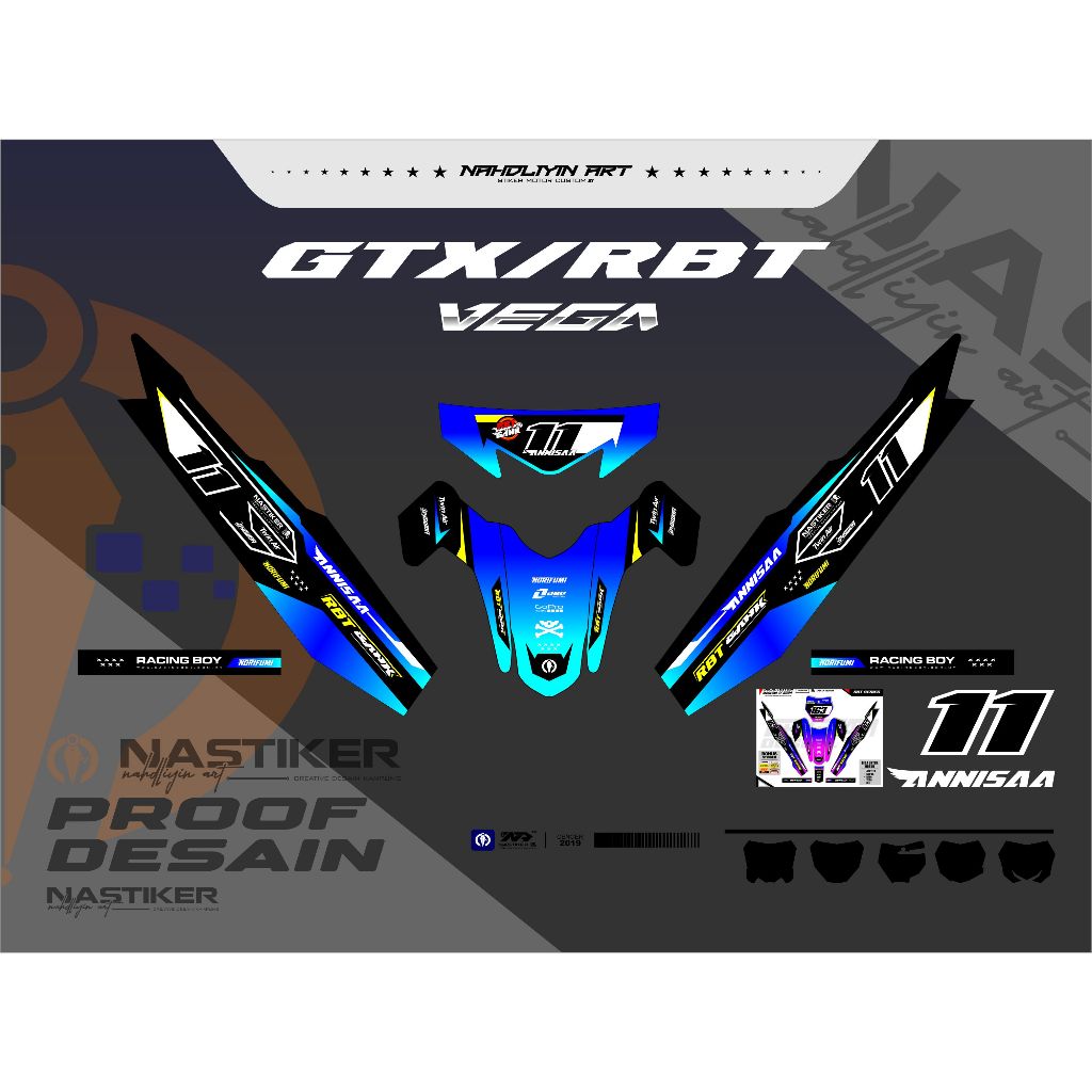 Stiker RBT VEGA R Stiker Striping GTX RBT VEGA Simpel Keren RBT GTX7