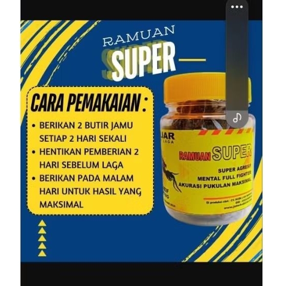 jamu ayam laga ramuan super / super agresif