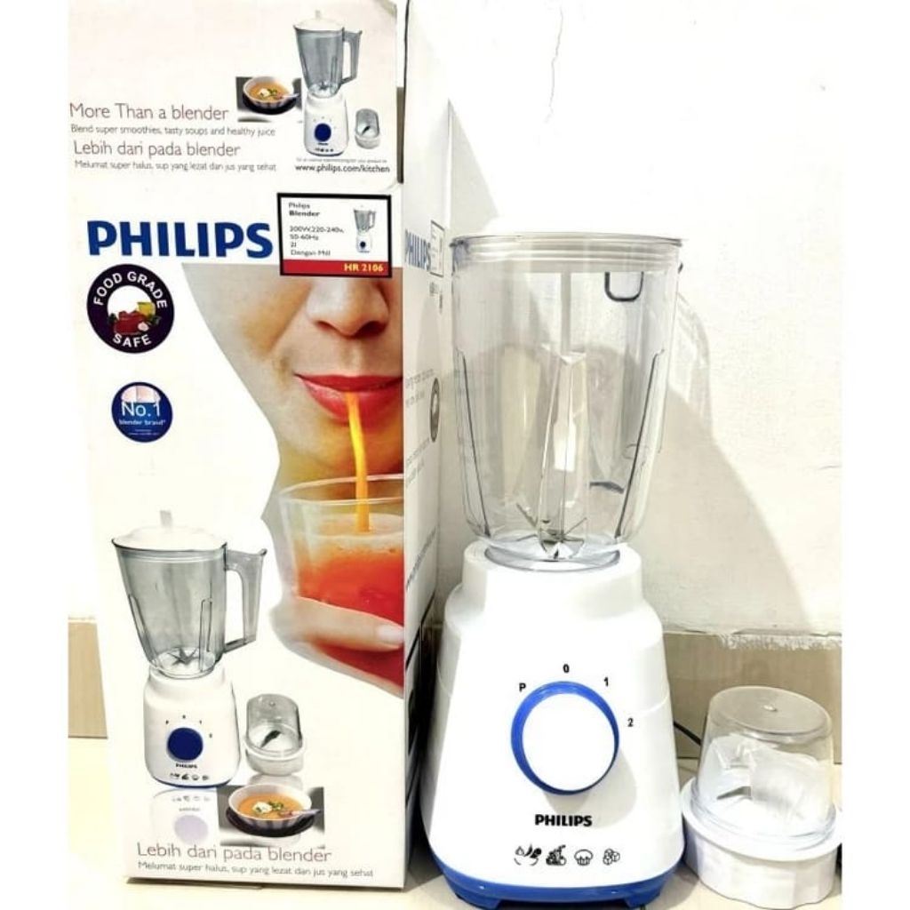 Promo Blender Philips HR2106 Blender Philips Gelas plastik multifungsi 350 watt