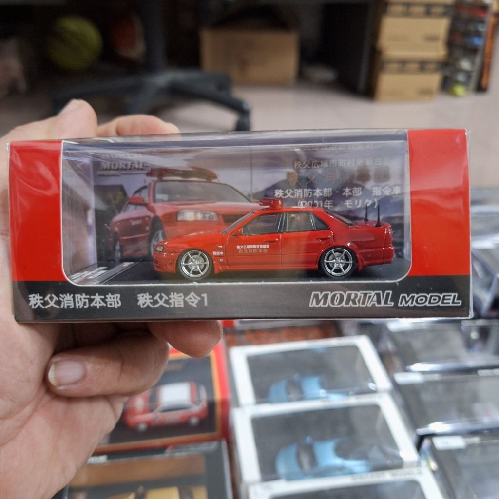 Mortal Dircast Skala 64 Nissan ER34.Fire Department Officer Car Japan Edition