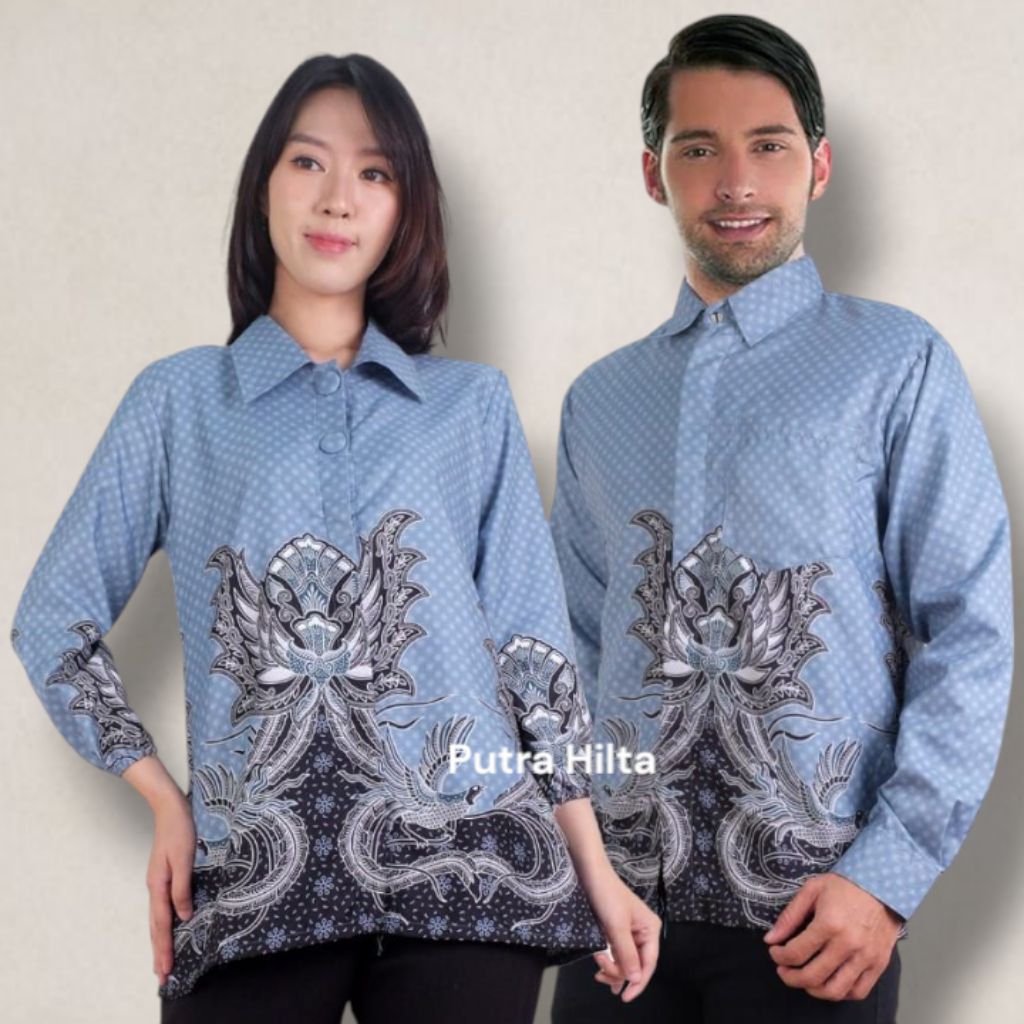COUPLE ATASAN BLUS WANITA DAN KEMEJA BATIK PRIA LENGAN PANJANG DAN PENDEK UKURAN JUMBO