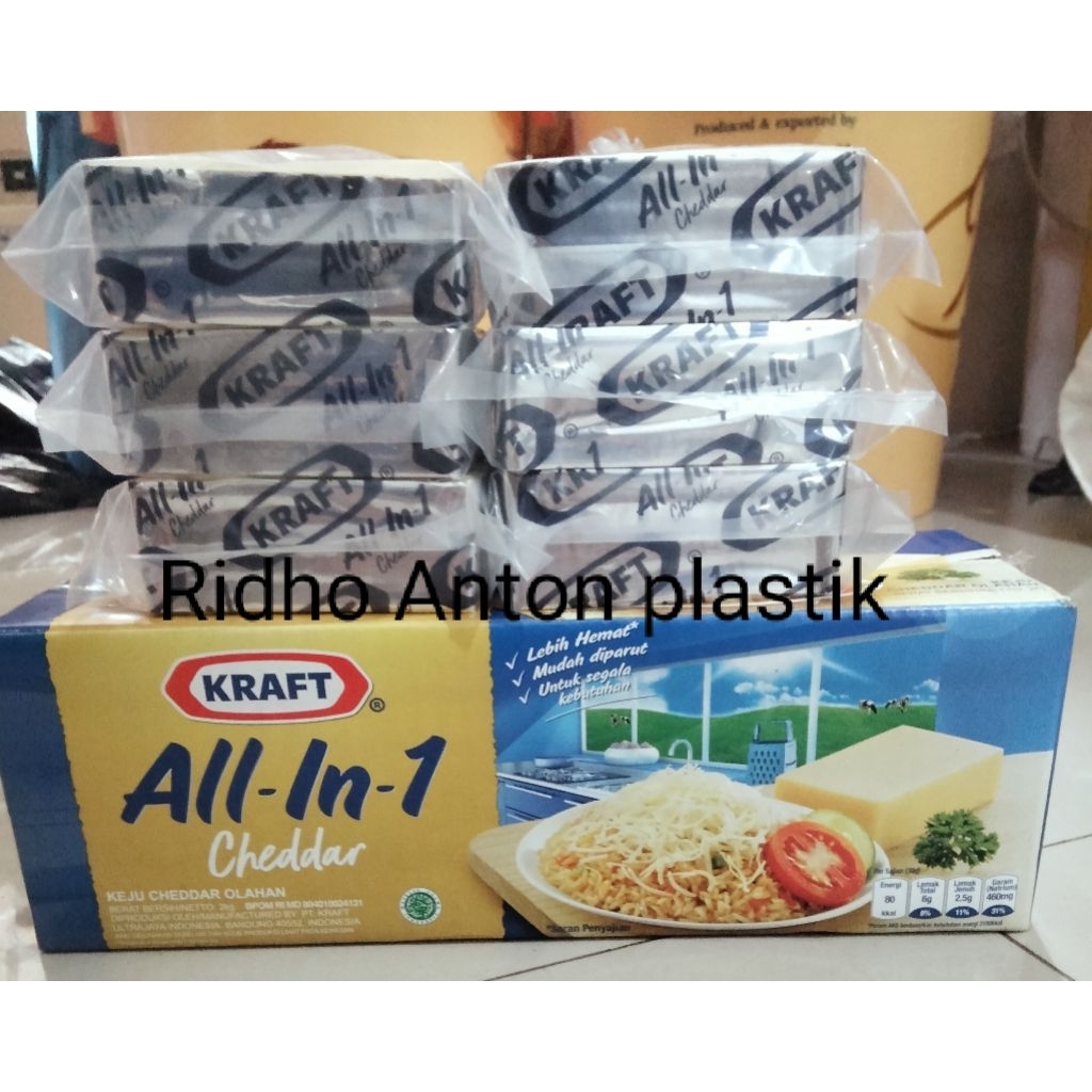 

keju parut Kraft cheddar all-in-1 Repack 250 gr *(potong 8)