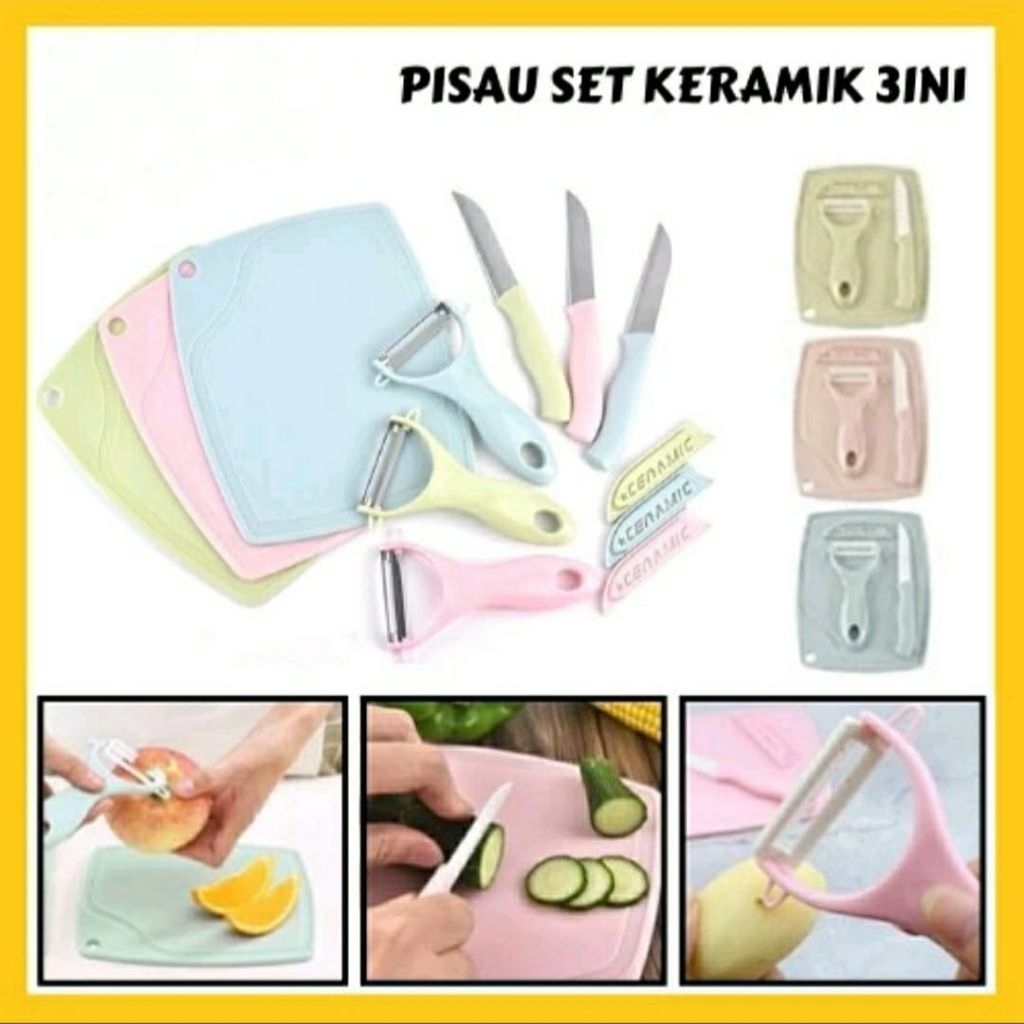 Pisau Set  3In1 Talenan Peeler Buah 3in1  Fruit knife Set Cek d Medan Sumatra Utara