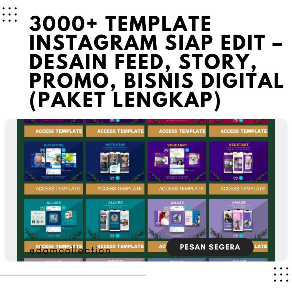 3000+ Template Desain Feed & Story Instagram Siap Edit | Cocok untuk Bisnis, UMKM, Personal Branding