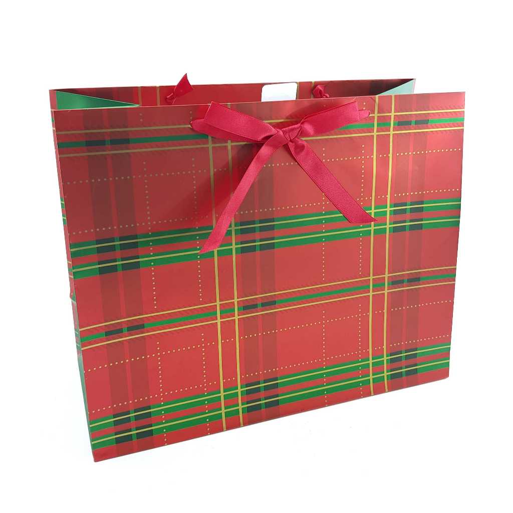 

PAPER BAG MEDIUM- GIFT BAG- HALLMARK- PAPER BAG -RED GREEN- 1XBG5013