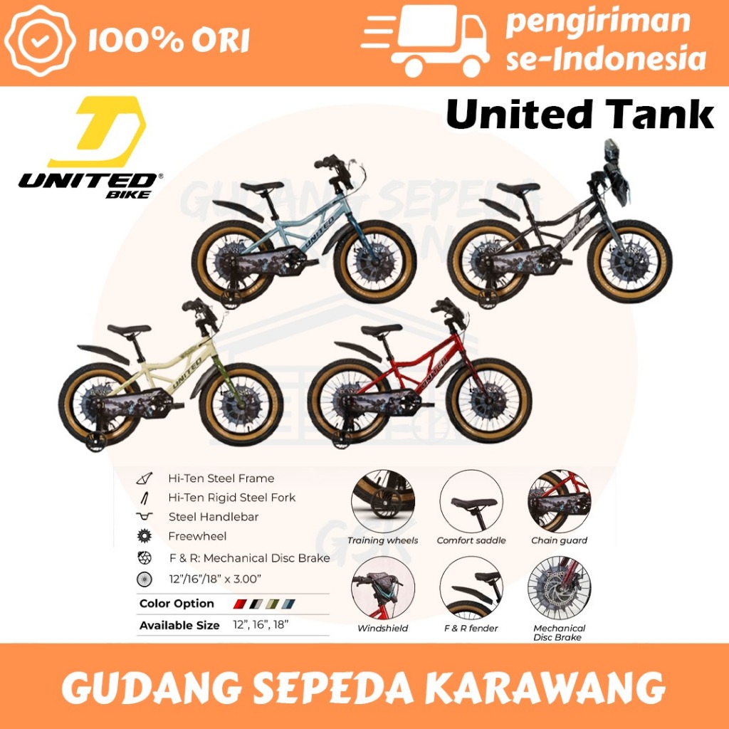 Sepeda Anak United Tank 12, 16, 18 BMX United