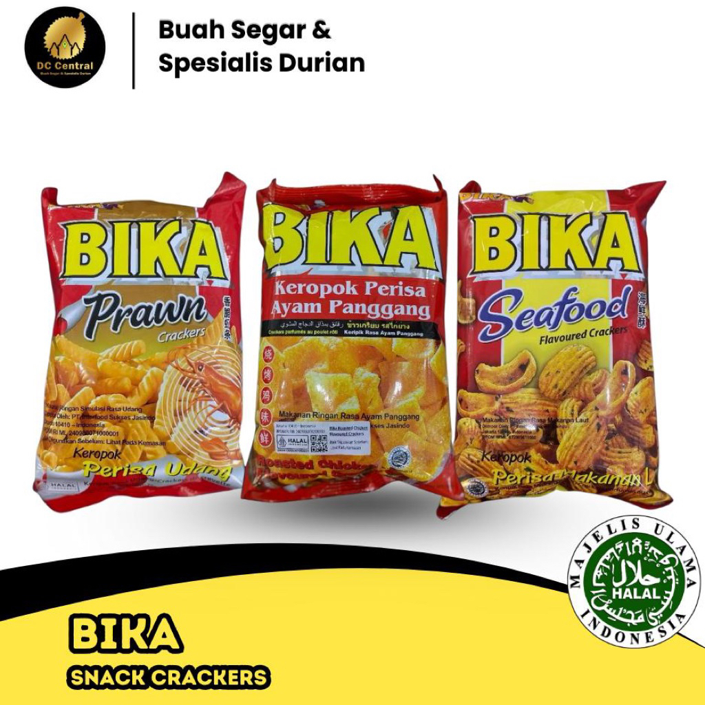 

BIKA | PRAWN CRACKERS | ROASTED CHICKEN | SEAFOOD kemasan 70g