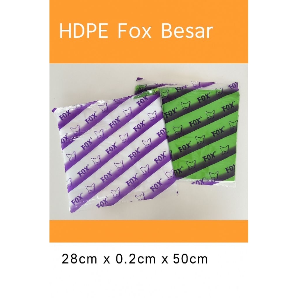 

Tas Plastik HDPE Fox Besar 28x50cm – Tebal & Kuat untuk Kemasan / Belanja