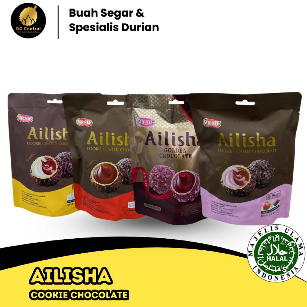 

AILISHA | Coklat Ailisha MR.SIF Cookie Coated Chocolate 80gr