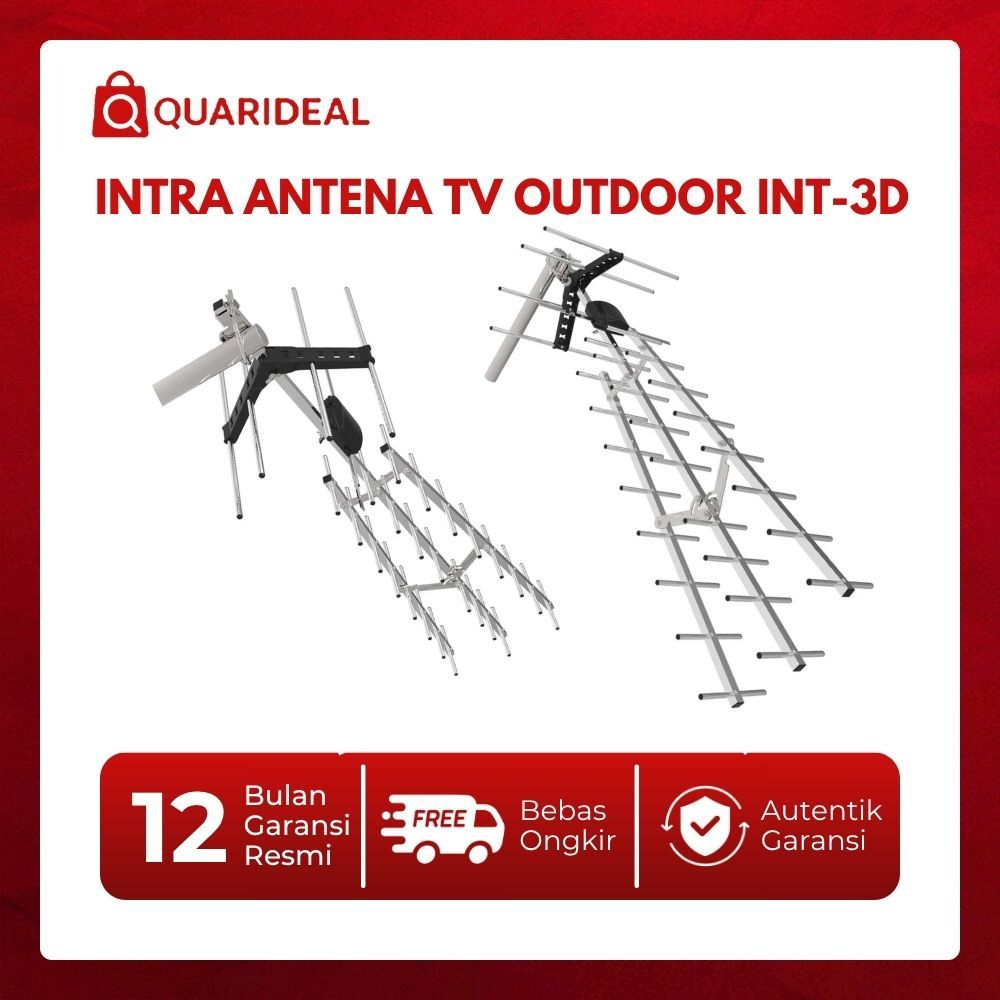 ANTENA TV OUTDOOR ANALOG & DIGITAL INTRA INT-3D DESAIN MENARIK DAN SUARA JERNIH