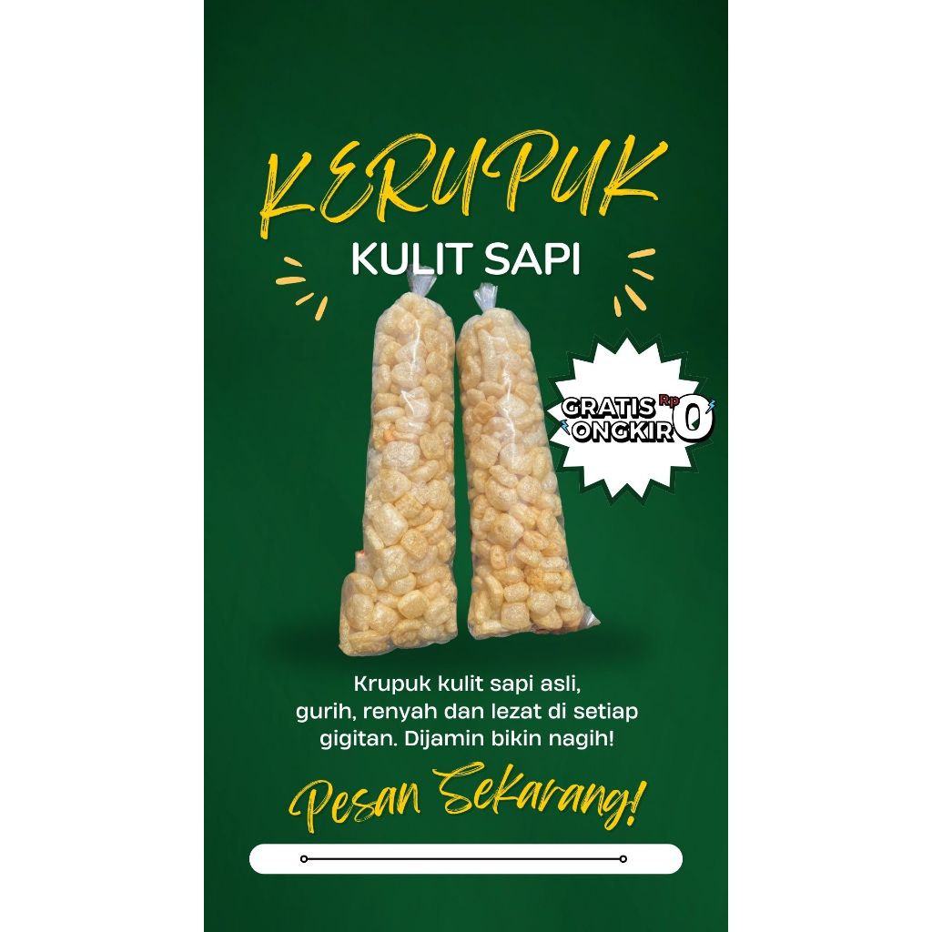 

Rambak kulit sapi gurih asin renyah dan sudah Bpom