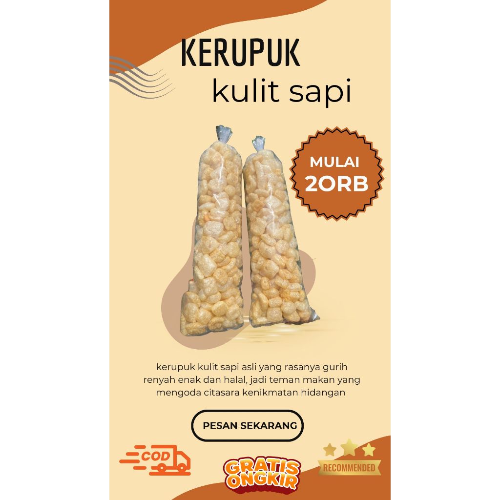 

Kerupuk Kulit Sapi Premium – Dorokdok Halal & Gurih Renyah - rambak kulit sapi asing