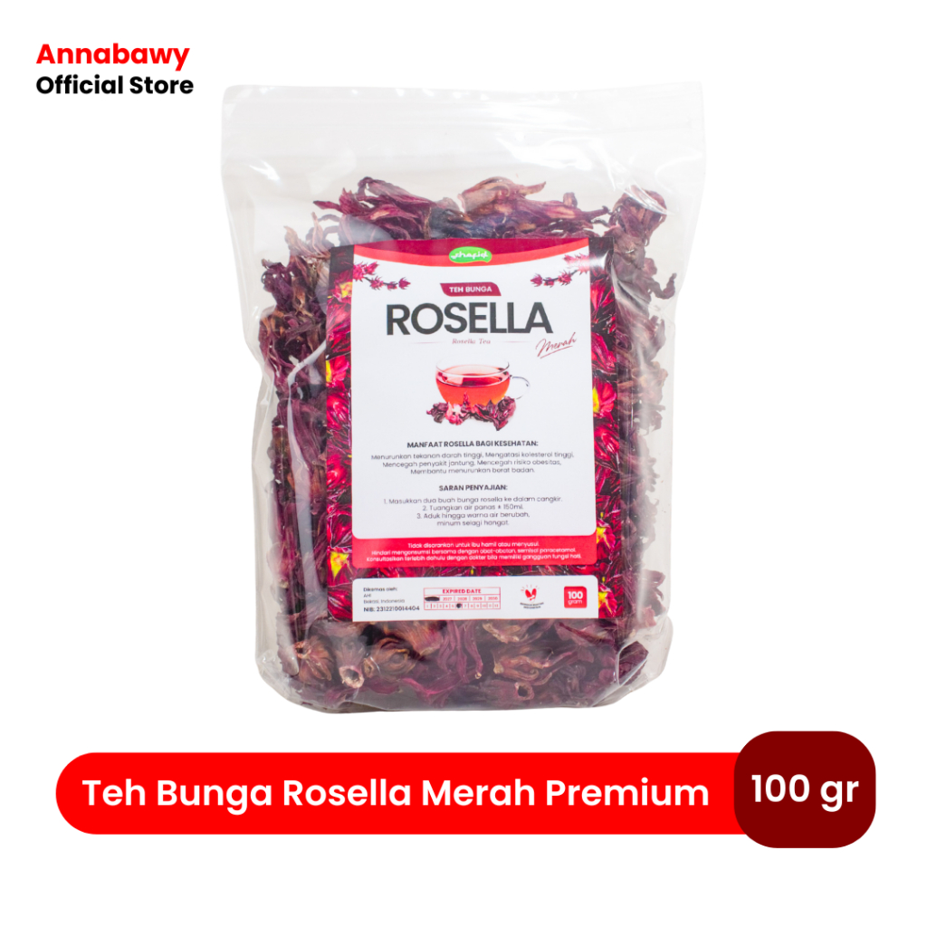 

Teh Seduh Bunga Rosella Merah / Teh Herbal Rosella Merah 100gr 100% Organik Alami Tanpa Campuran