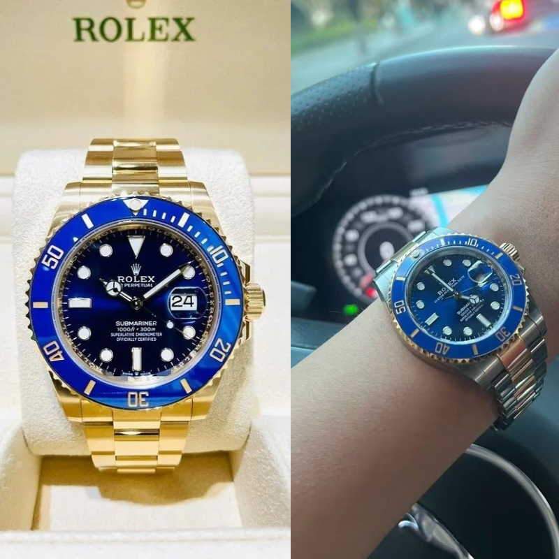 【100% ASLI】Jam Tangan Rolex Pria Submariner Seri M126613lb-0002 Dial 41mm emas 18 karat Oystersteel 