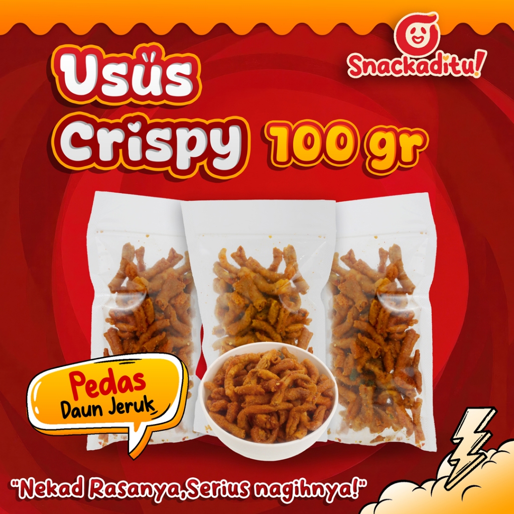 

Usus Crispy Pedas/Asin Daun Jeruk 100 gram Renyah dan Gurih Tidak Bau Amis Kualitas Premium Snackaditu
