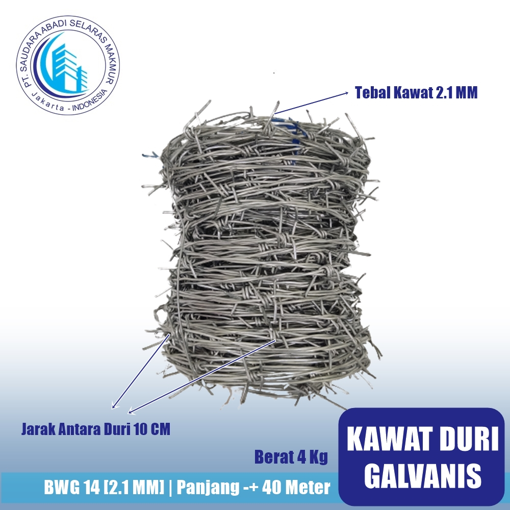 Kawat Duri Galvanis BWG 14