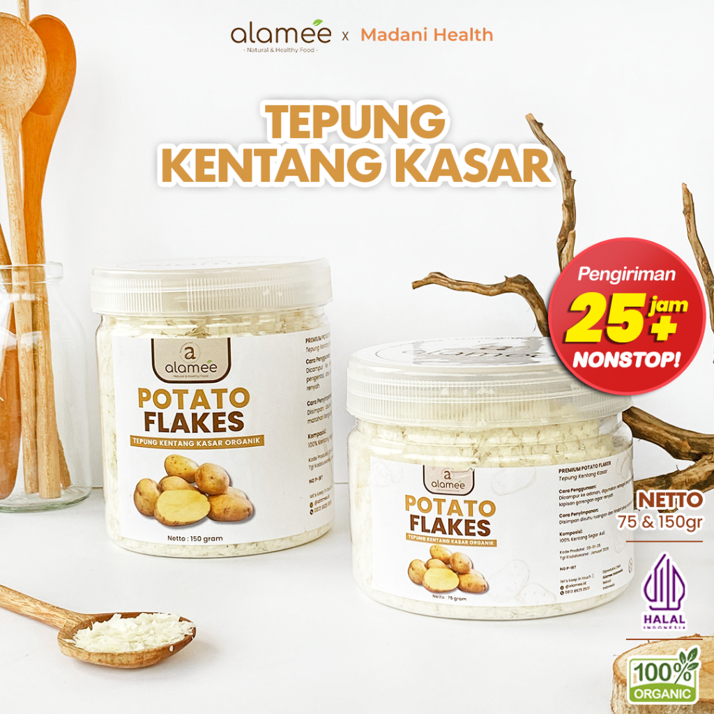 

ALAMEE Tepung Kentang Serpih Potato Flakes Premium Tepung Kentang Kasar PREMIUM 150gr