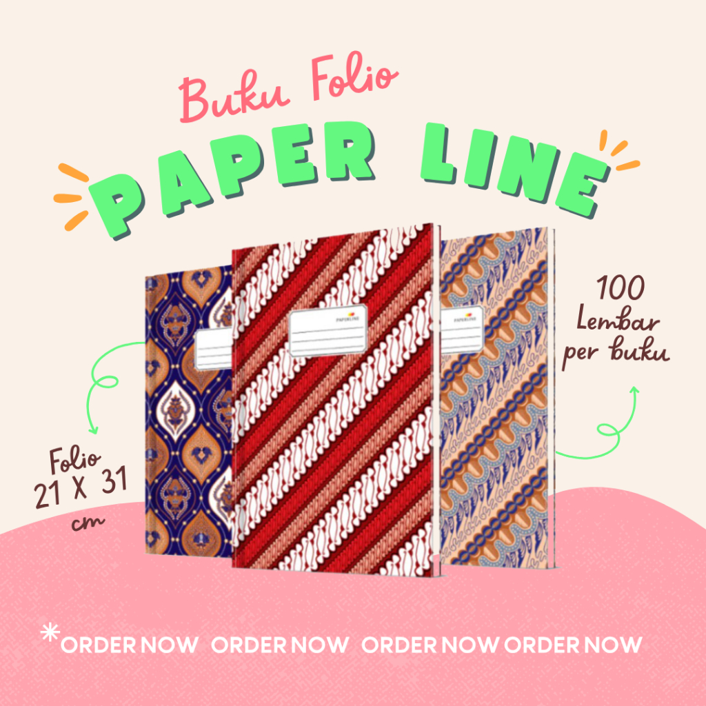 

Buku Hardcover Folio 100 Lembar Paperline Motif Batik Modern (1pcs)
