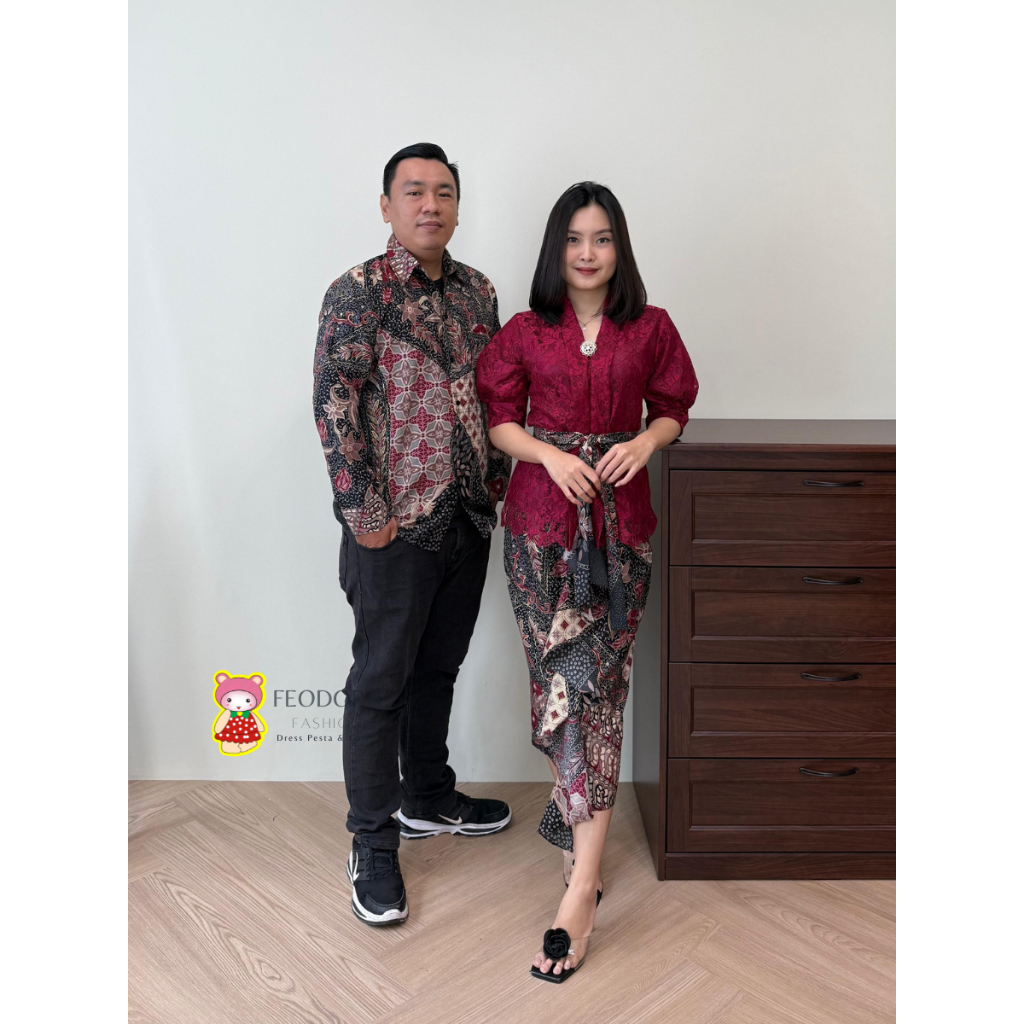 [ FEODORA ] SET KEBAYA  AMBRA / SETELAN BATIK COUPLE / kemeja pria / setelan rok batik / kebaya bruk