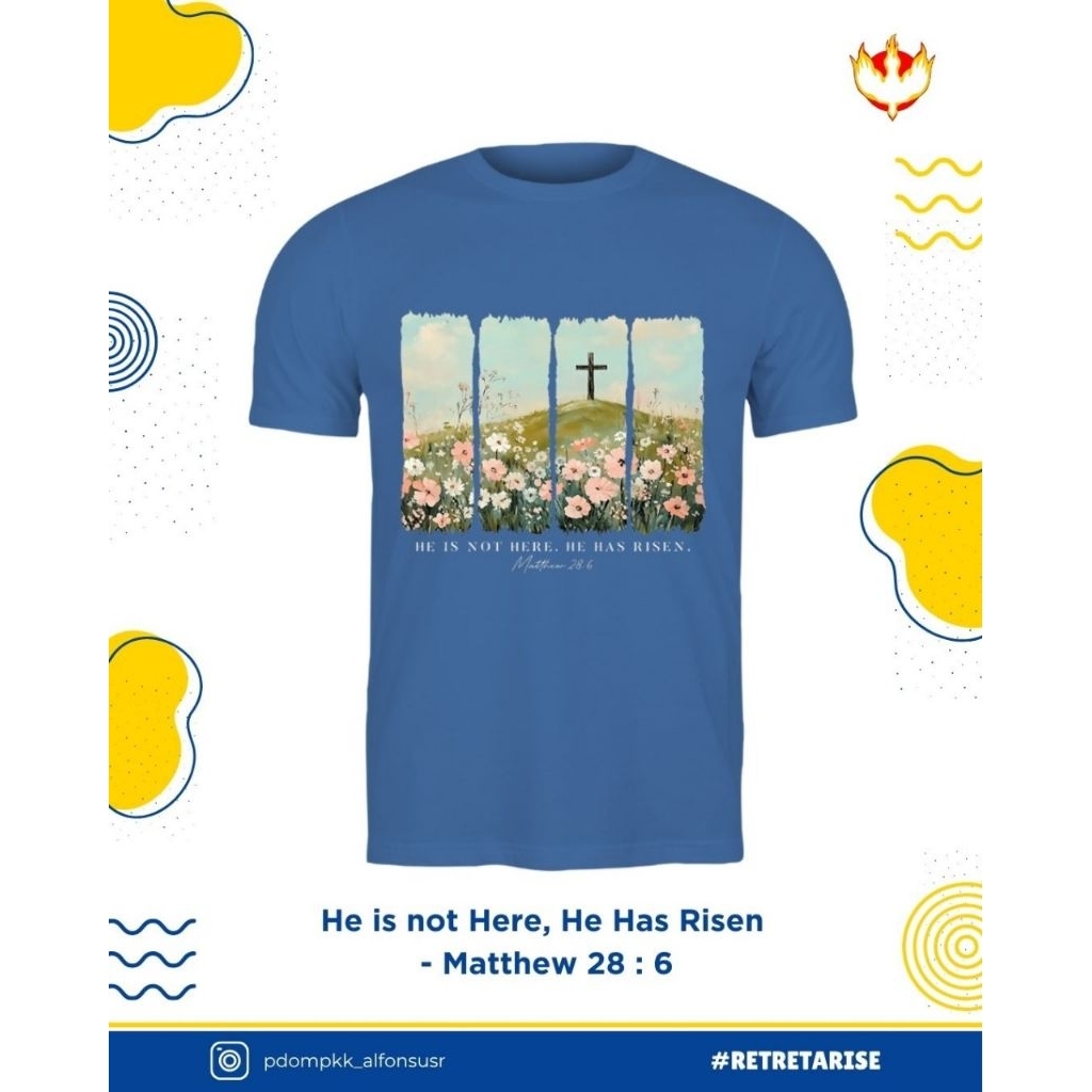 Kaos Rohani Kristen Katolik He has Risen kids anak-anak