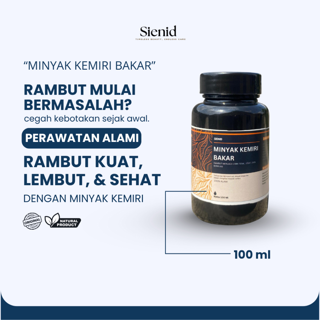 Minyak Kemiri Bakar Murni Original 100% Minyak Kemiri Bakar Shampoo Penghitam Rambut Uban Sampo Peng