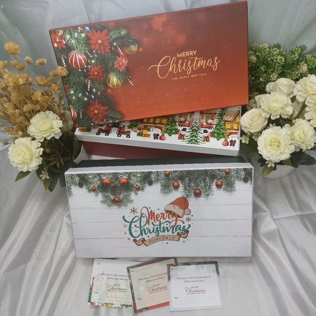 

[ 29,5x15x7,5 ] box lebaran tutup lepas/ box natal include kartu/ kotak natal/ hampers natal