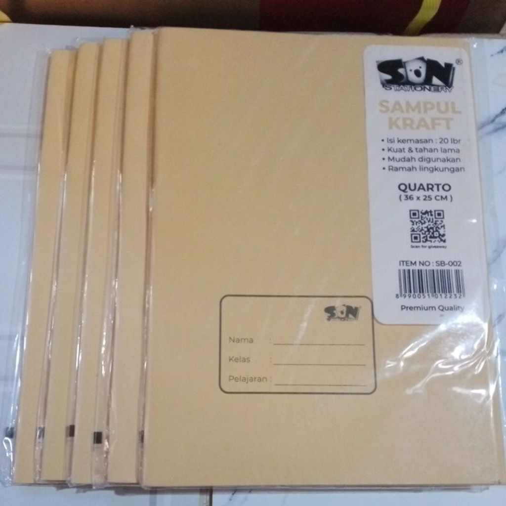 

Sampul Buku Kraft Son Stationery Ukuran Quarto (35 x 25 cm) isi 20 lbr