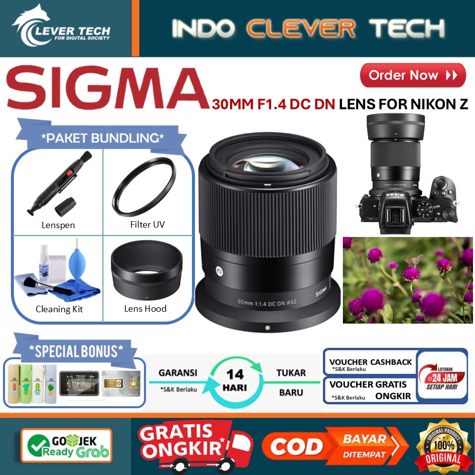 Sigma 30mm f1.4 DC DN Contemporary Lens for Nikon Z Mount f/1.4 Lensa