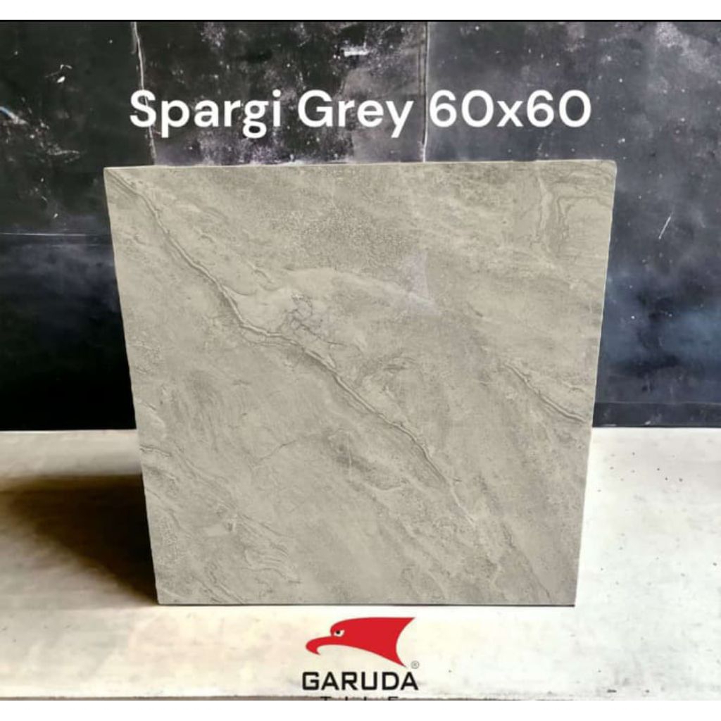 granit lantai 60x60 spargi grey glossy brand Garuda tile