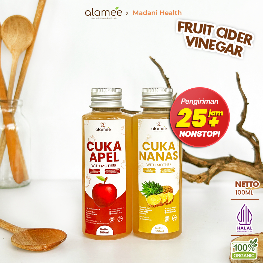 

ALAMEE Cuka Apel Nanas Original Vinega With Mother Premium Organik Pine Apple Cider Vinegar Vinega