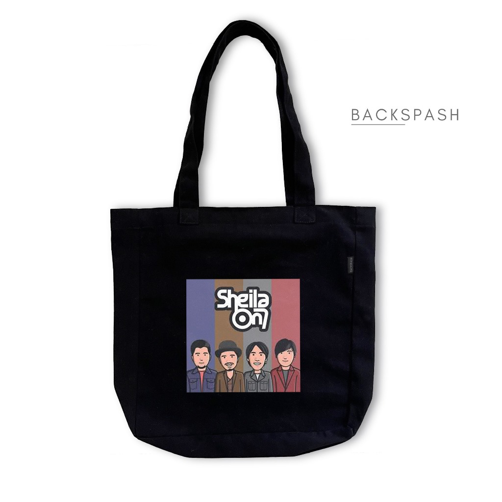 Tote bag Kanvas Hitam Resleting Band Sheila On 7 H3- Tas Totebag Kuliah Pria Wanita TKH