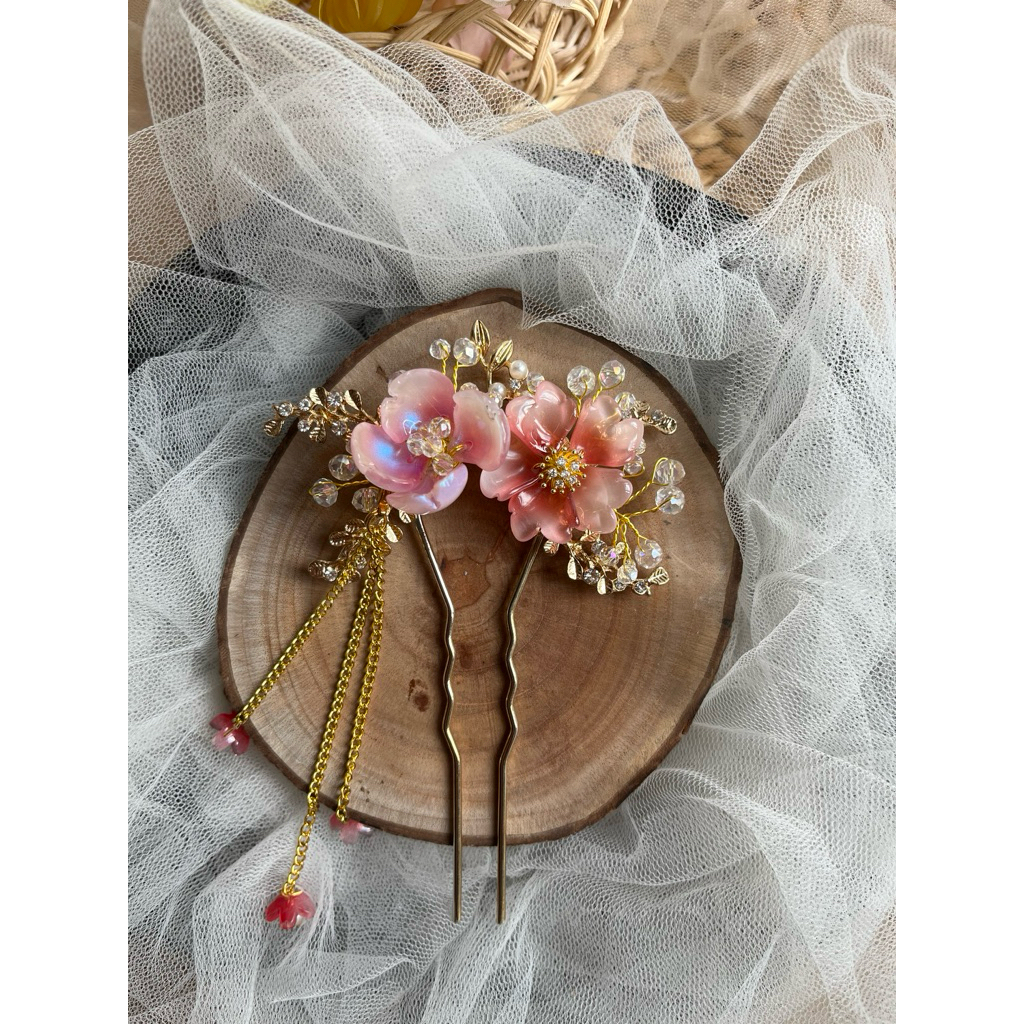 C.Beauty_Acc-Cucuk Bintari-Cucuk Konde Sanggul-Cucuk Bunga Sakura Gold-Cucuk Bunga Handmade