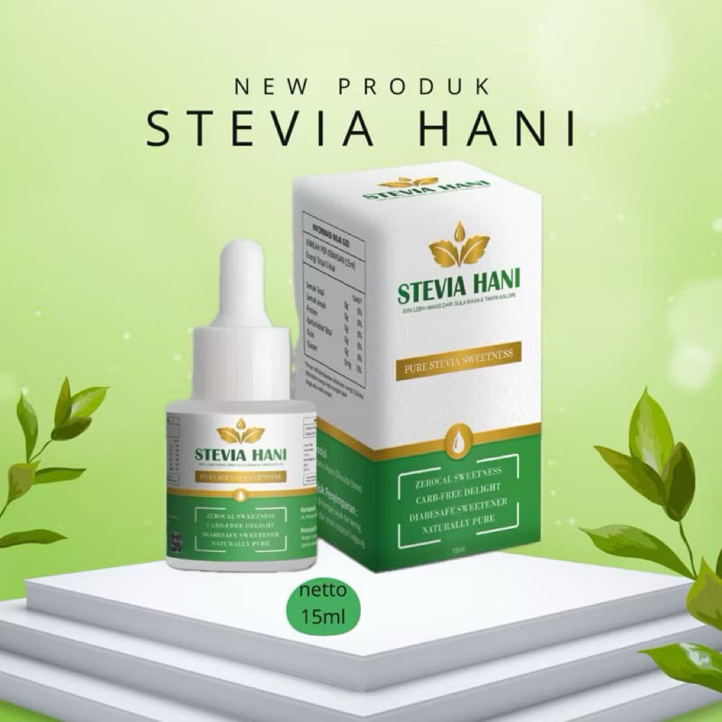 

STEVIA HANI PENGGANTI GULA 15ml |GULA ALAMI DARI HERBAL