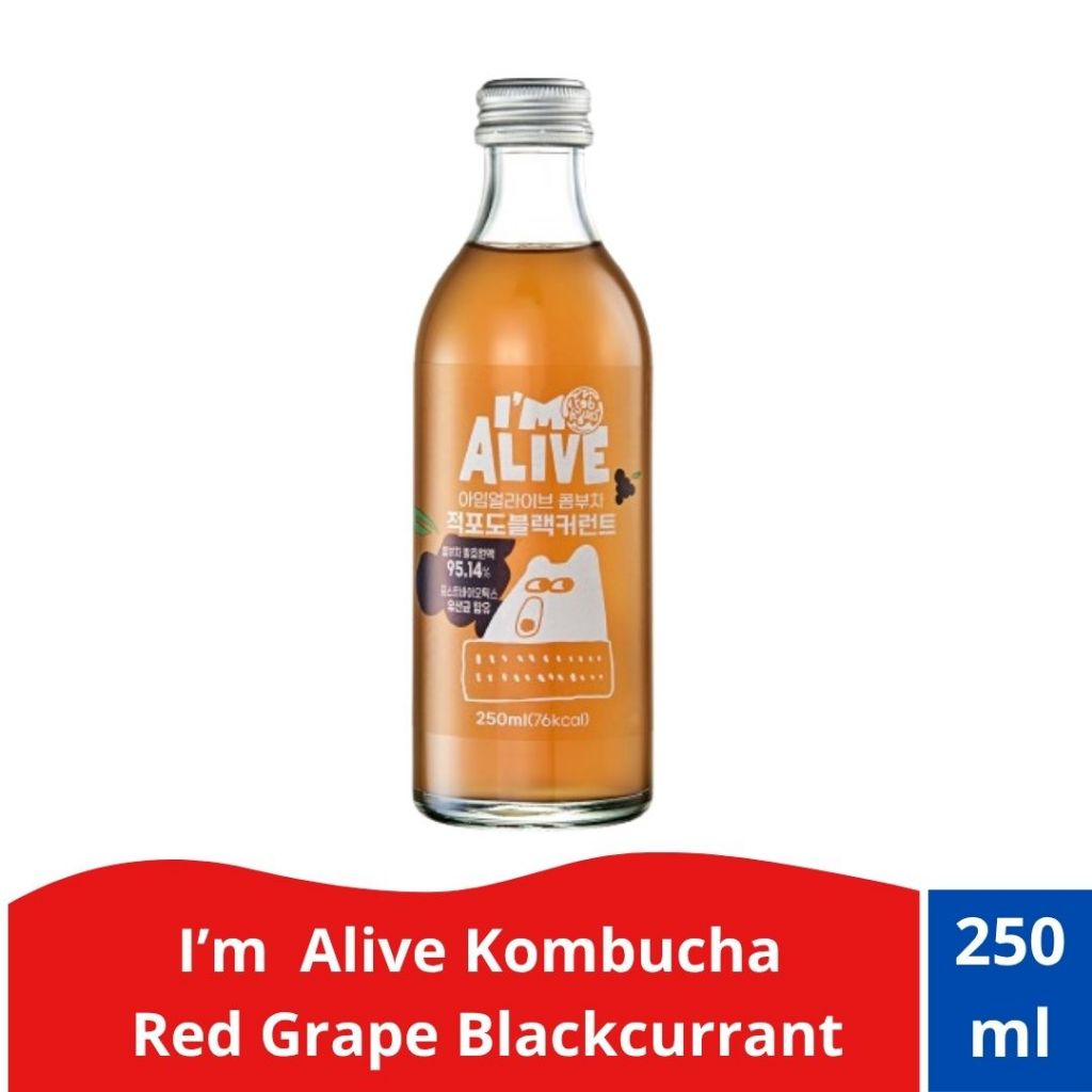 

I'm Alive Kombucha Red Grape Blackcurrant/ Teh Fermentasi Anggur merah black currant 250ml