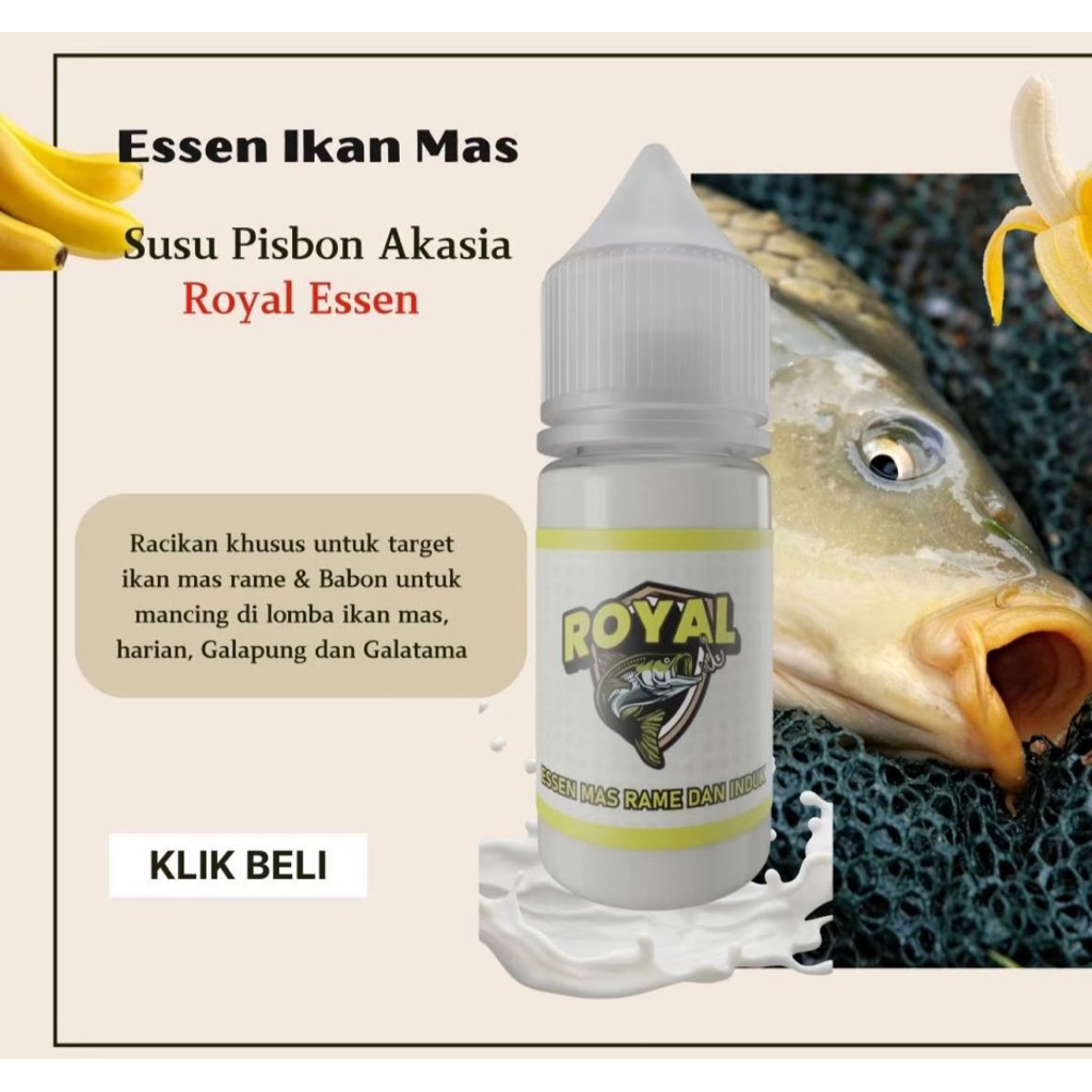 Essen royal AROMA SUSU PISBON AKASIA essen ikan mas paling bagus buat lomba, ikan mas paling bagus