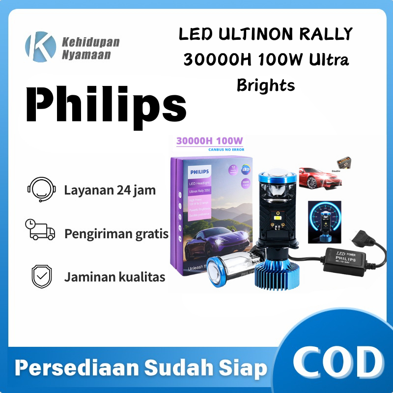 LED Philips Ultinon Rally 100 Watt Lampu Mobil Philips LED ULTINON RALLY 3550 100W Ultra Brights