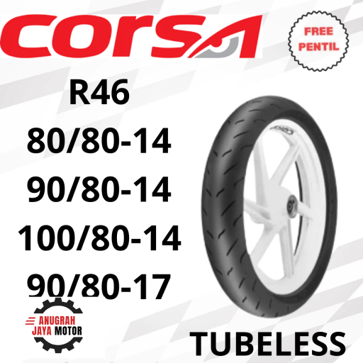 Ban Soft Compound Corsa R46 90/80-17 Racing Compound Ban Motor Ring 17 Ban Corsa r46 Ban Tubeless