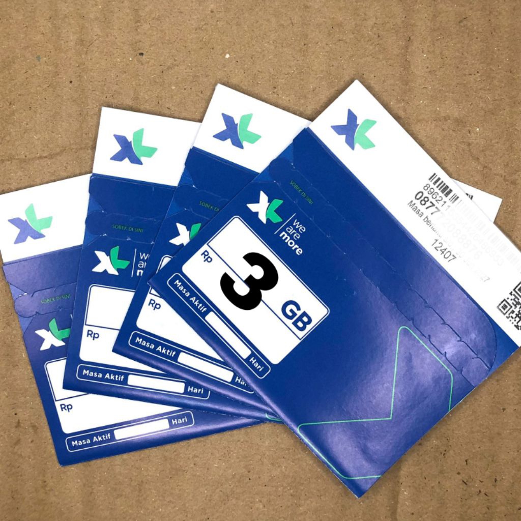Kartu Perdana Internet Kuota 3GB - XL 0K Nasional - Paket 0K 5Pcs - Kartu Perdana Internet Kuota 3GB